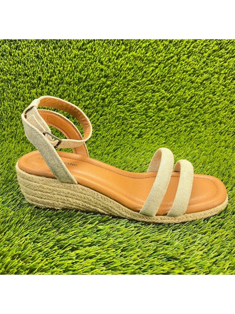 Lucky Brand Nasli Womens Size 11M Brown Classic Ankle‎ Wedge Espadrille Sandals